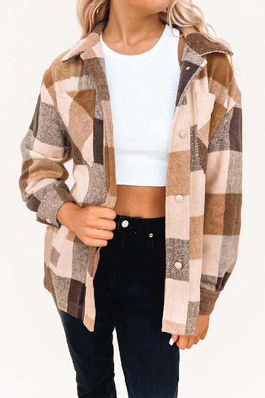 Maisy Shacket BrownMotorcycle Jackets