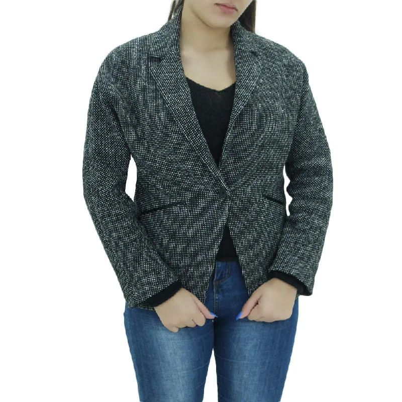 BlazermodernWomen's Nailshead Blazer,Black/White