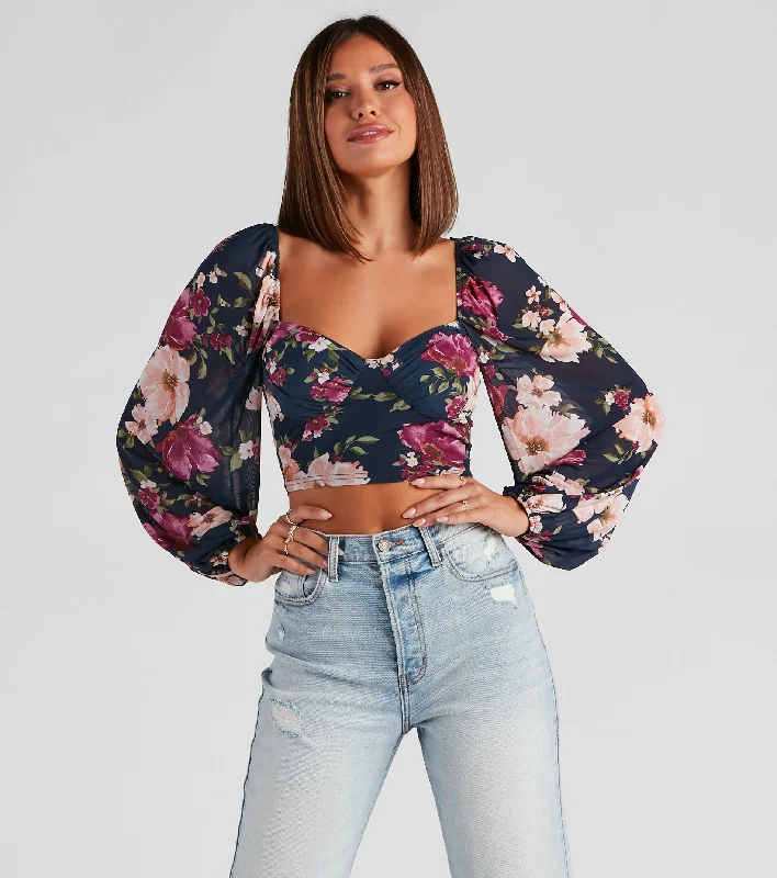 TightshipFlirty Floral Mesh Bustier